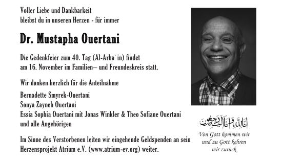 Traueranzeige von Mustapha Ouertani von Wetzlarer Neue Zeitung