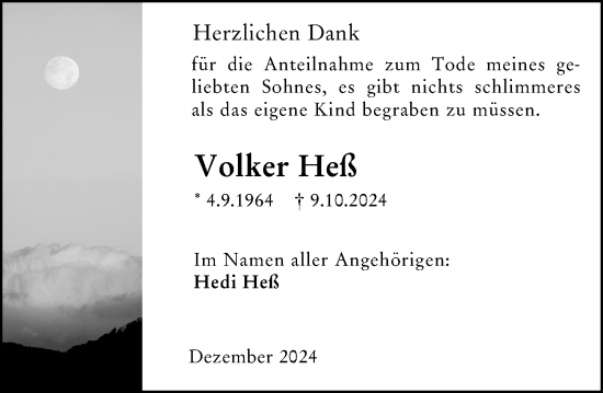 Traueranzeige von Volker Heß von Darmstädter Echo