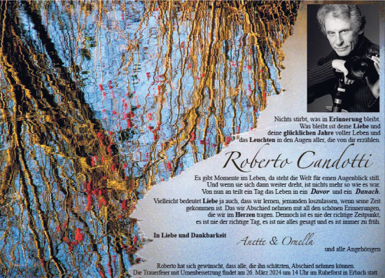 Traueranzeige von Roberto Candotti von Darmstädter Echo