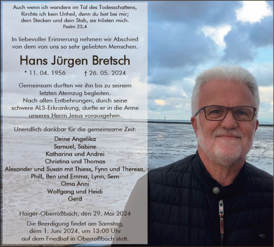 Traueranzeige von Hans Jürgen Bretsch von Dill Block