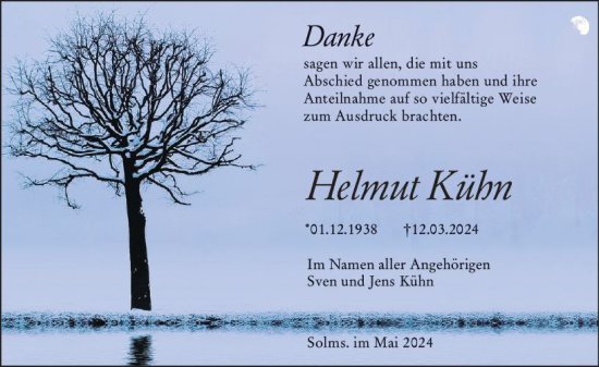 Traueranzeige von Helmut Kühn von Wetzlarer Neue Zeitung