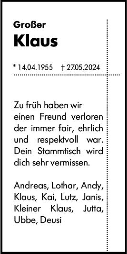 Traueranzeige von Klaus  von Wiesbadener Kurier