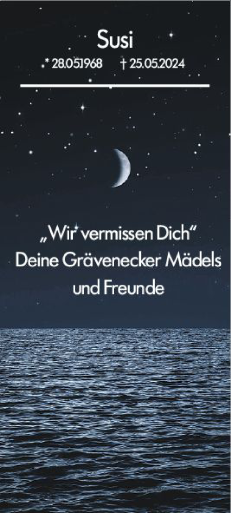 Traueranzeige von Susi  von Weilburger Tageblatt