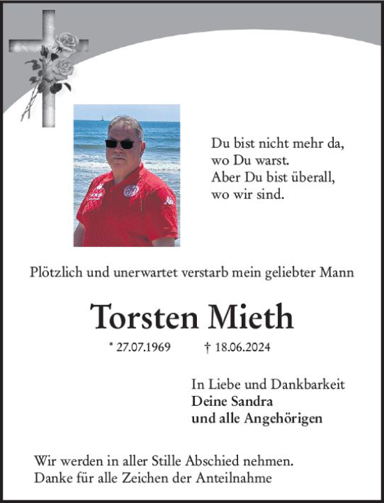 Traueranzeige von Torsten Mieth von Groß-Gerauer Echo