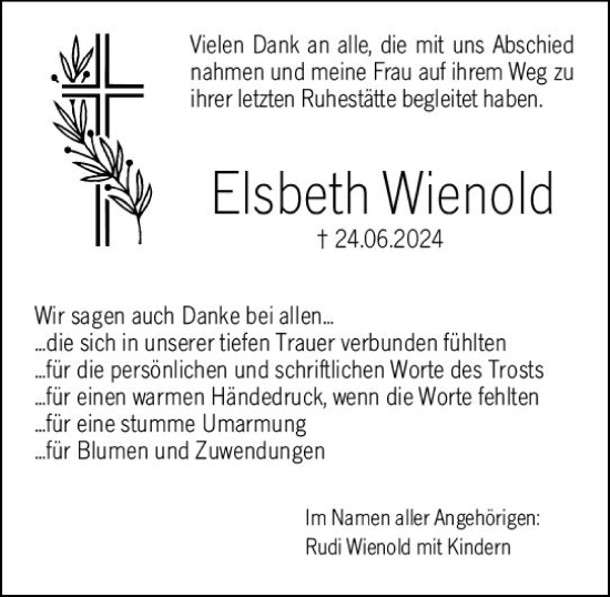 Traueranzeige von Elsbeth Wienold von Groß-Gerauer Echo