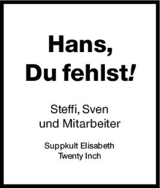 Traueranzeige von Hans Müller von Darmstädter Echo