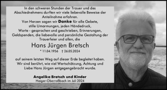 Traueranzeige von Hans Jürgen Bretsch von Dill Block