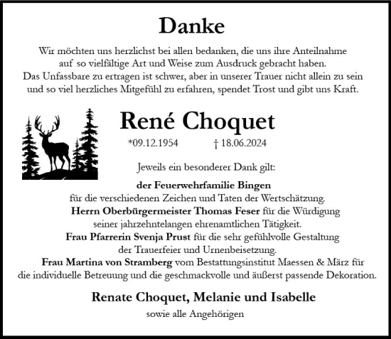 Traueranzeige von René Choquet von Allgemeine Zeitung Rheinhessen-Nahe