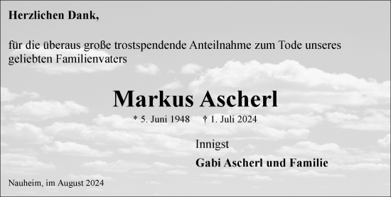 Traueranzeige von Markus Ascherl von Groß-Gerauer Echo