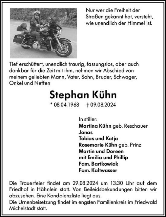 Traueranzeige von Stephan Kühn von Darmstädter Echo