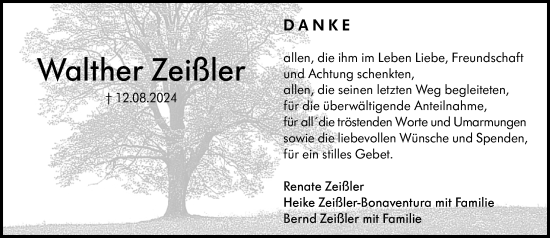 Traueranzeige von Walther Zeißler von Darmstädter Echo