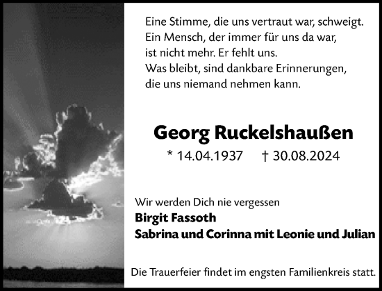 Traueranzeige von Georg Ruckelshaußen von Groß-Gerauer Echo