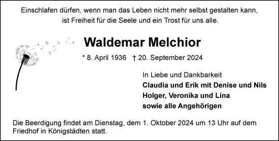 Traueranzeige von Waldemar Melchior von Rüsselsheimer Echo