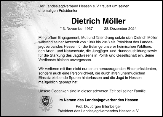 Traueranzeige von Dietrich Müller von Hinterländer Anzeiger