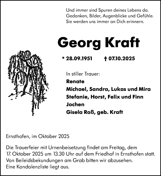 Traueranzeige von Georg Kraft von Darmstädter Echo