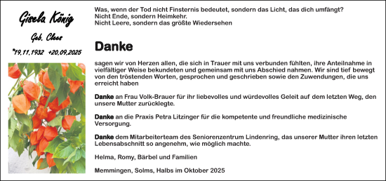 Traueranzeige von Gisela König von Weilburger Tageblatt Traueranzeige von Gisela König von Weilburger Tageblatt