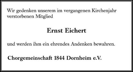 Traueranzeige von Ernst Eichert von Groß-Gerauer Echo