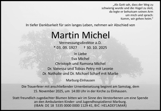 Traueranzeige von Martin Michel von Hinterländer Anzeiger