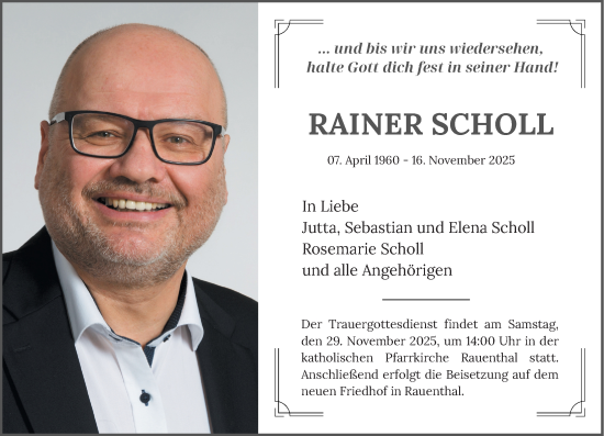 Traueranzeige von Rainer Scholl von Wiesbadener Kurier