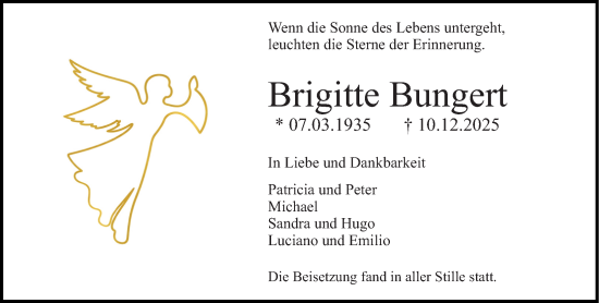 Traueranzeige von Brigitte Bungert von Allgemeine Zeitung Rheinhessen-Nahe