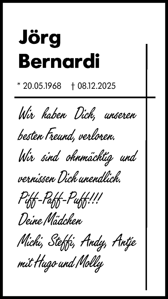 Traueranzeige von Jörg Bernardi von Idsteiner Land/Untertaunus