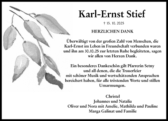 Traueranzeige von Karl-Ernst Stief von Starkenburger Echo