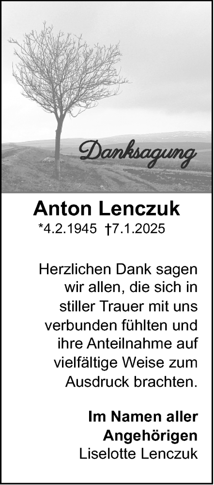 Traueranzeige von Anton Lenczuk von Groß-Gerauer Echo