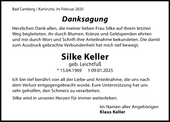 Traueranzeige von Silke Keller von Camberger Anzeiger
