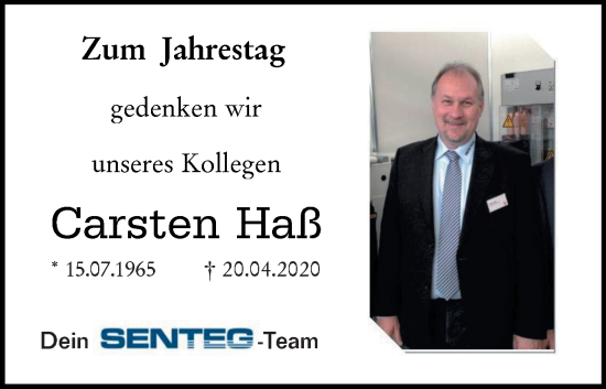 Traueranzeige von Carsten Haß von Wormser Zeitung