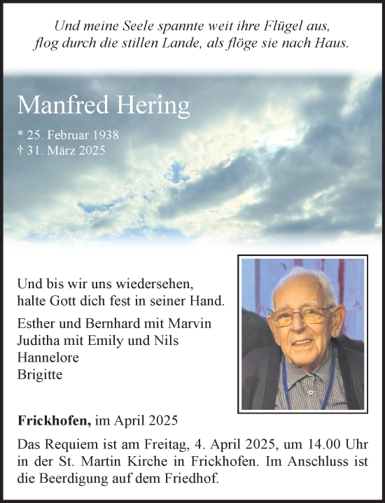 Traueranzeige von Manfred Hering von Nassauische Neue Presse