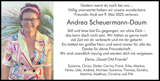 Traueranzeige von Andrea Scheuermann-Daum von Darmstädter Echo