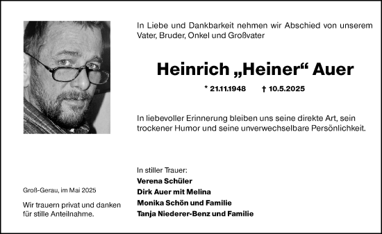 Traueranzeige von Heinrich Auer von Groß-Gerauer Echo