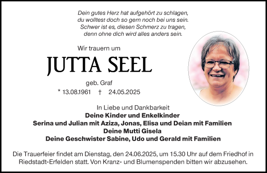 Traueranzeige von Jutta Seel von Groß-Gerauer Echo