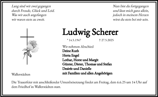 Traueranzeige von Ludwig Scherer von Groß-Gerauer Echo
