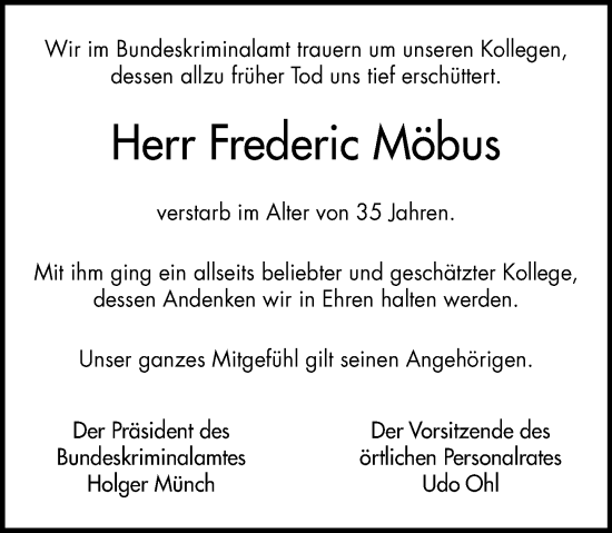 Traueranzeige von Frederic Möbus von Groß-Gerauer Echo