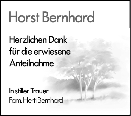 Traueranzeige von Horst Bernhard von Darmstädter Echo