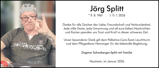 Traueranzeige von Jörg Splitt von Rüsselsheimer Echo