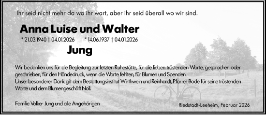 Traueranzeige von Anna Luise Jung von Groß-Gerauer Echo