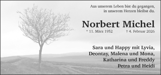 Traueranzeige von Norbert Michel von Wiesbadener Kurier