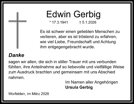 Traueranzeige von Edwin Gerbig von Groß-Gerauer Echo
