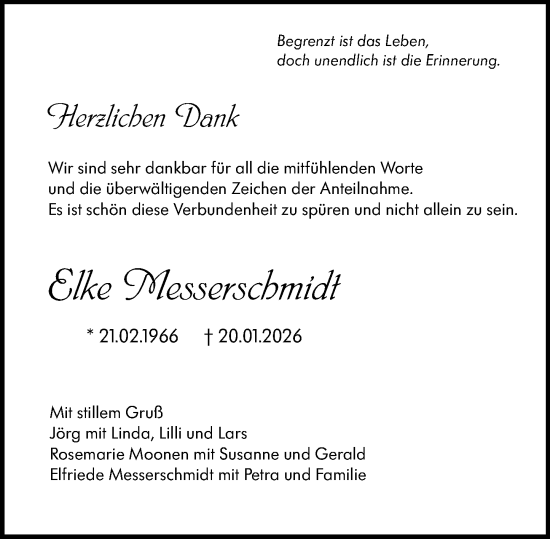Traueranzeige von Elke Messerschmidt von Darmstädter Echo