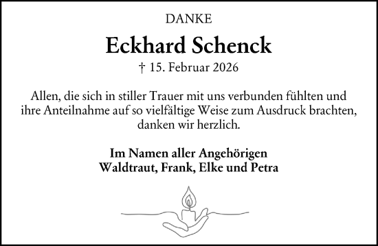 Traueranzeige von Eckhard Schenck von Darmstädter Echo