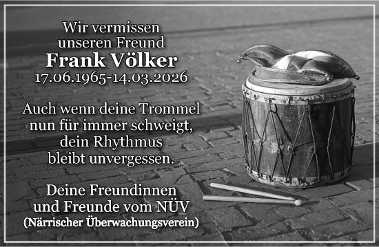 Traueranzeige von Frank Volker von Rüsselsheimer Echo