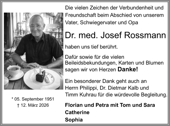 Traueranzeige von Josef Rossmann von Starkenburger Echo