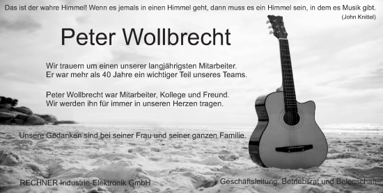 Traueranzeige von Peter Wollbrecht von Starkenburger Echo