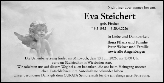 Traueranzeige von Eva Steichert von Wiesbadener Kurier