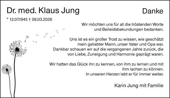 Traueranzeige von Klaus Jung von Binger-/Ingelheimer Wochenblatt