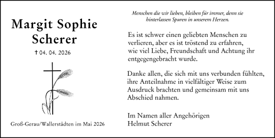 Traueranzeige von Margit Sophie Scherer von Rüsselsheimer Echo