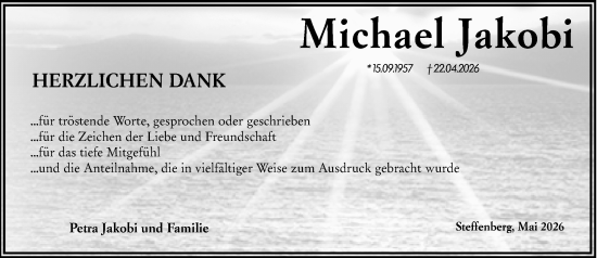 Traueranzeige von Michael Jakobi von Hinterländer Anzeiger