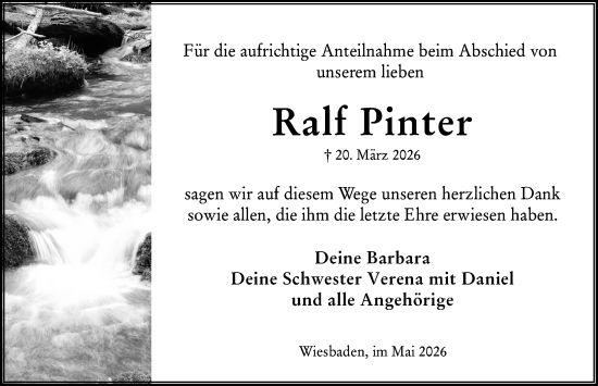 Traueranzeige von Ralf Pinter von Wiesbadener Kurier